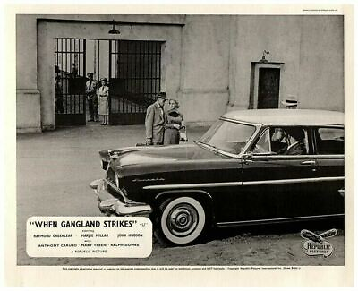 #ad Where Gangland Strikes Original Lobby Card Marjie Millar vintage car near prison $24.99
