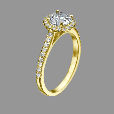 #ad H SI2 Round Cut Diamond Engagement Ring 1.15 CT 18K Yellow Gold Natural $969.00