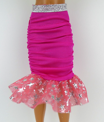 #ad BARBIE REWIND 80s EDITION NIGHT OUT PINK RUFFLE BOTTOM SKIRT $3.99