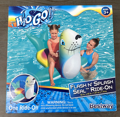 #ad Bestway H20 Go Flash N#x27; Splash Seal Ride On Inflatable Pool Float 62 in x 45 in $19.75