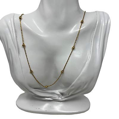 #ad Premier Designs Gold Tone Twisted Chain with Bead Stations 24 inch $10.99