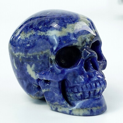 #ad 2quot; Skull Hand Carvings Sodalite Quartz Natural Crystal Statue Reiki Healing $35.39