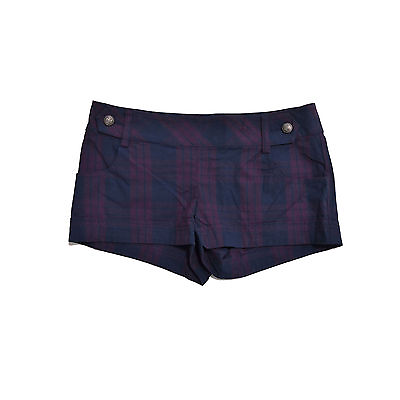Guess Women#x27;s Shorts Casual Purple Plaid Bottoms Lightweight 26 31 Pockets New $14.99
