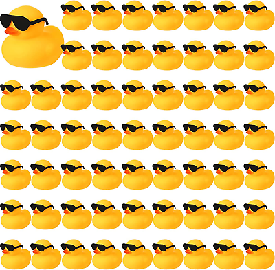 60 Pcs Rubber Duck in Bulk with 60 Sunglasses Mini Yellow Rubber Duck Gifts Bat $35.68