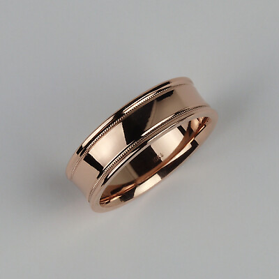 #ad Men#x27;s Stuller 10k Rose Gold Milgrain Edge 7mm Wide Band Wedding Ring Size 11 $465.00