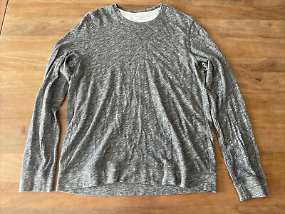 Vince Men’s Sz L Cotton Long Sleeve Shirt Preppy Casual Lounge Heathered Gray $16.99