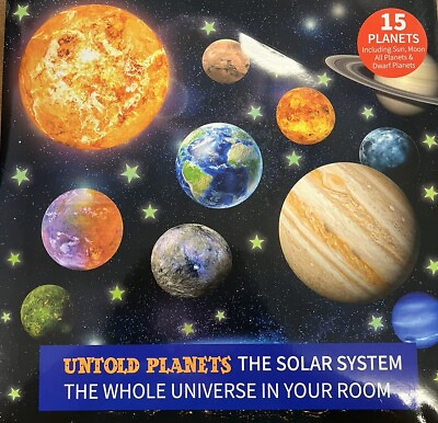 #ad UNTOLD PLANETS 230 PCS Glow in The Dark Stars and Planets for Ceiling $14.99