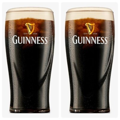 #ad Set Of 2 Guinness Pint 20oz 568ml Beer Glasses $18.99