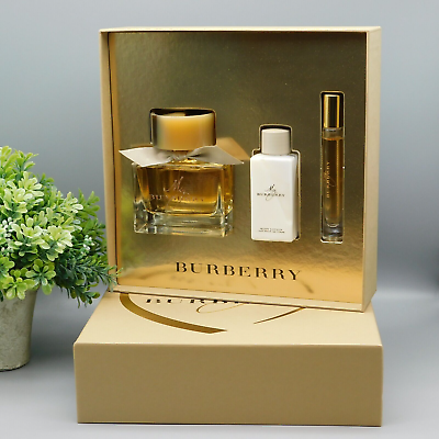 #ad #ad My Burberry by Burberry Gift Set Eau de Parfum Spray 3.0 oz Body Lotion Roll on $132.78