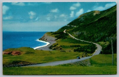 #ad Nova Scotia Cabot Trail Country Road Highway Cape Breton Island Guld Postcard $7.99