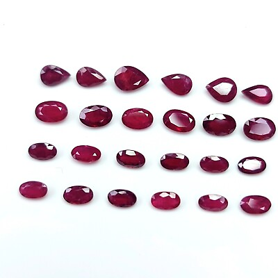 #ad 100% Natural Ruby ovals Faceted Cut and Polished Loose For Jewelry Making $267.38