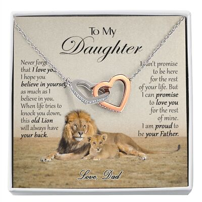 #ad To My Daughter Necklace Xmas Gift For Daughter From Dad Daughter Father Lion $28.99