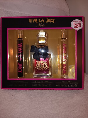 #ad 3 Piece Gift Set Viva La Juicy Noir Eau De Parfum Sprays Brand New $38.00