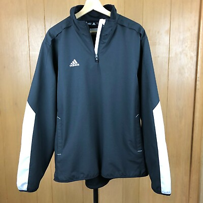 #ad Adidas Large Vented Athletic Pullover Jacket Black $26.95