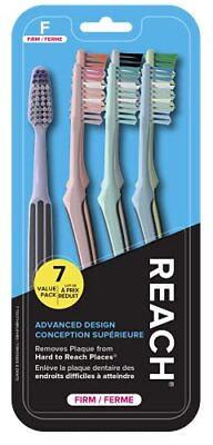 #ad Reach Advanced Design Toothbrush Firm Bristles 7 Count Value Pack $10.99