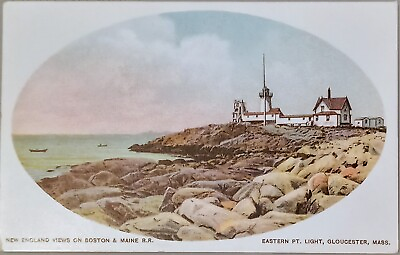 #ad GloucesterMA New England views on Boston and Maine R.R. Eastern Pt Light $4.99