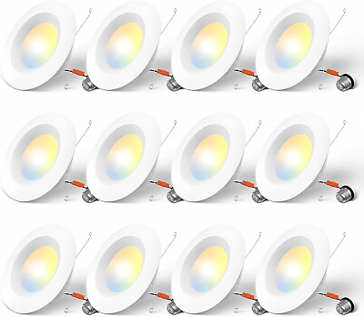 #ad 12 Pack 5 6 inch 5CCT LED Recessed Lighting Dimmable Damp Rated 12.5W=100W $69.99