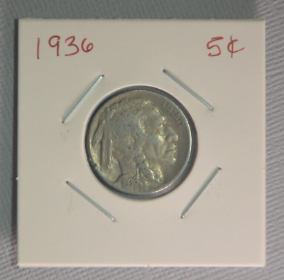 #ad 1936 5C Buffalo Nickel $3.97