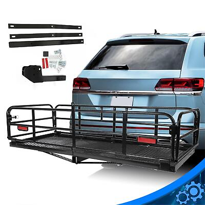#ad 500lbs Foldable Hitch Cargo Carrier Mounted Basket Luggage Rack w 2quot; Receiver $124.09