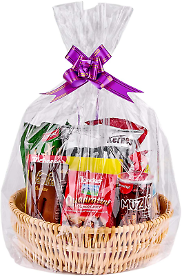 #ad Clear Basket Bags 20Pack 24quot;X 30quot; Large Cellophane Gift Bags for Baskets Wrap $13.35