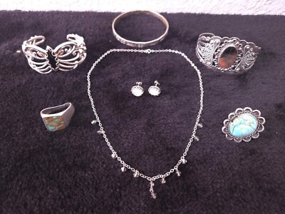 #ad NATIVE AMERICAN STERLING JEWELRY LOT WITH OTHER JEWELRY 119grams $220.00