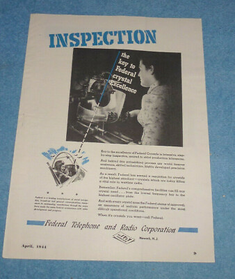 #ad Antique 1945 Ad Federal Telephone amp; Radio Corporation $7.73