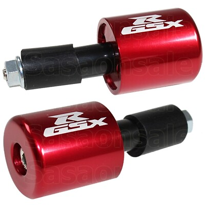 #ad SASA CNC Pink Red Laser Logo Handle Bar Ends Grip Plug for Suzuki 600 750 1000 $14.99
