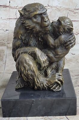 #ad Vintage Bronze Silverback Gorilla Monkey Ape Baby Sculpture Statue Ornament Sale $154.50