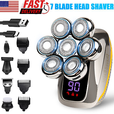 #ad 7D Best Bald Head Hair Remover Shavers Razor Smooth Skull Cord Cordless Wet Dry $17.88
