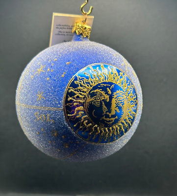 #ad RARE VTG Christopher Radko ASTRONOMY Zodiac Sugared Round Ball Ornament 96 218 0 $129.00