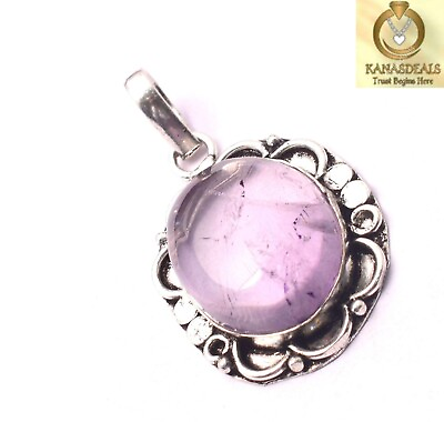 #ad Natural Amethyst Gemstone Indian Jewelry Unknown Silver Plated Pendant For Women $5.99