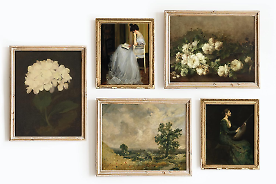 #ad Set 5 Gallery Wall Art French Country Decor Vintage Wall Decor Landscape Wall A $33.98
