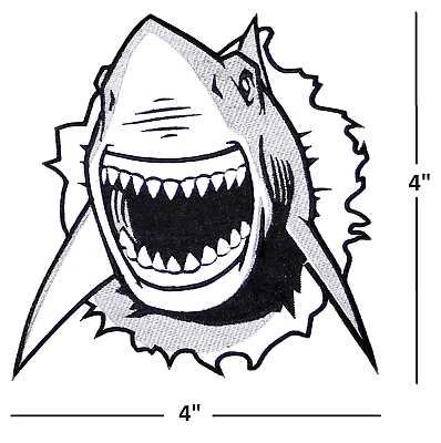 #ad GREAT WHITE SHARK EMBROIDERED PATCH iron on FISH applique Predator 4quot; 2 D Breach $3.50