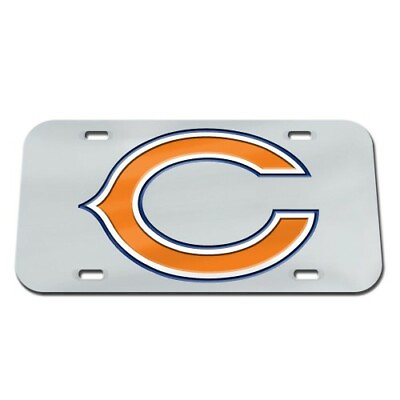 #ad CHICAGO BEARS SPECIALTY ACRYLIC MIRRORED CAR LICENSE PLATE NFL WINCRAFT $24.99
