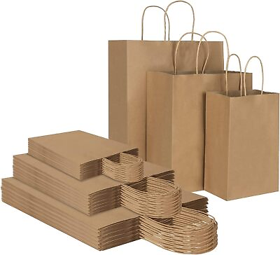 #ad Any Size Kraft Paper Bags Party Shopping Gift Bags with Handles $74.95