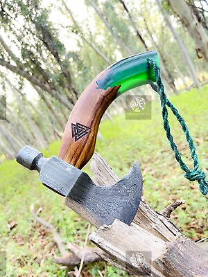 #ad Medieval Viking Damascus steel Axe Outdoor Camping axe. Gift axe For Men $129.99