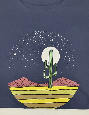 #ad Cactus Print shirt By Goodfellow amp; Co Southwestern Blue Tee Size XL Tshirt $13.00