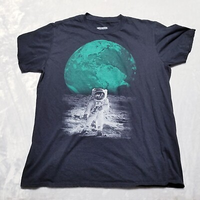 #ad Curbside Clothing Spaceman Astronaut Moon T Shirt Tee Mens Large L Black $11.98