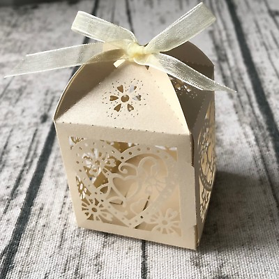 #ad 200x Ivory Gift Favour Boxes Wedding Bridal Party Reception Bomboniere Loveheart AU $172.89