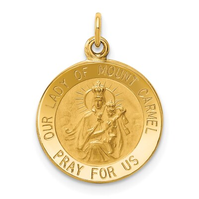 #ad 14k Our Lady of Mount Carmel Medal Charm Bracelet Necklace $283.50