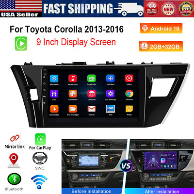 #ad 10#x27;#x27; For Toyota Corolla 2014 2016 Android 12 Car Radio Stereo CarPlay GPS Navi $89.99