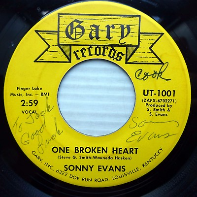#ad Ultra Tones Sonny Evans AUTOGRAPHED Gary 45 One Broken Heart Slap Sax J1000 $15.00
