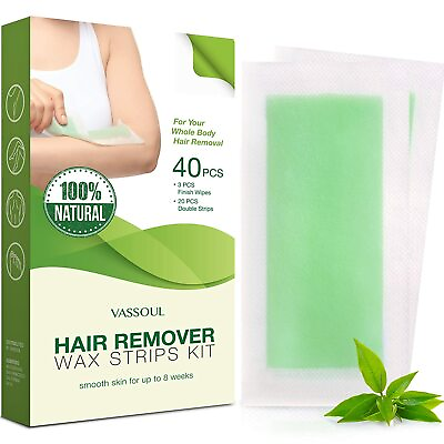 #ad Hair Removal Premium Depilatory Wax Strips for Leg amp; Body Waxing kit with 40pc $16.99
