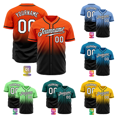 #ad Custom Baseball Jersey Fade Fashion Baseball Personalized Name Number S 5XL $32.39