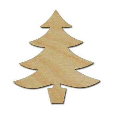 #ad Christmas Tree Shape Unfinished Wood Cutout Holiday Decor Variety Of Sizes $2.35