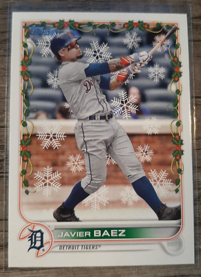 #ad JAVIER BAEZ 2022 TOPPS HOLIDAY CANDY CANE SLEEVE IMAGE VARIATION TIGERS SP $4.95