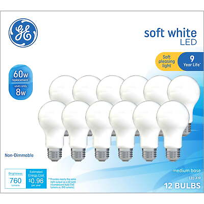 #ad LED Light Bulbs 60 Watt Soft White A19 Bulbs Medium Base Frosted Finish $19.75
