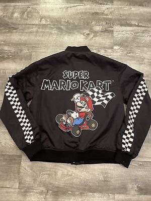 #ad Nintendo Super Mario Kart Bomber Jacket Super Nintendo Racing Small Forever 21 $29.99