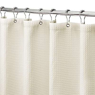 #ad Waffle Weave Fabric Shower Curtain for Bathroom and Bathtubs Spa Hotel Sho... $30.79