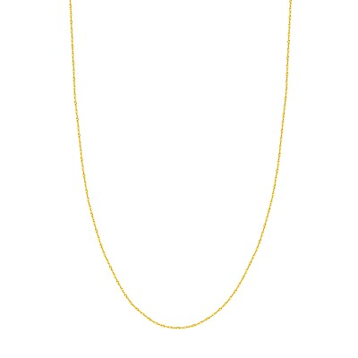 #ad 1.15MM TWISTED SINGAPORE ROPE CHAIN NECKLACE REAL 10K YELLOW GOLD $61.59
